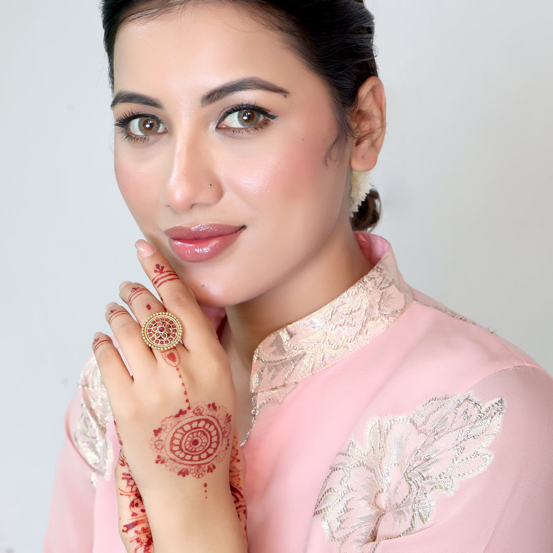 Ruby Radiance Polki Ring