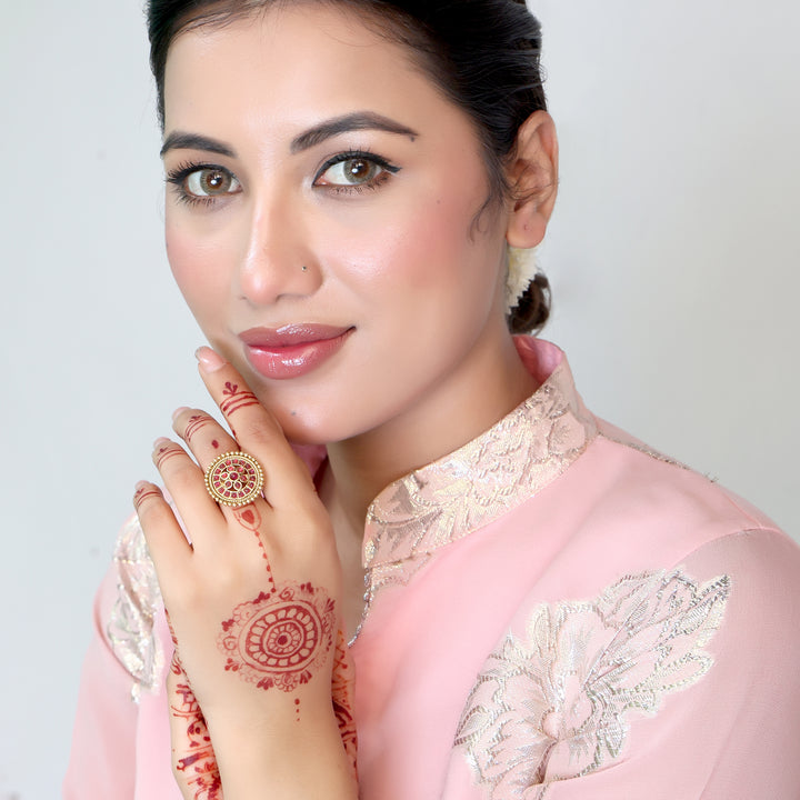 Ruby Radiance Polki Ring