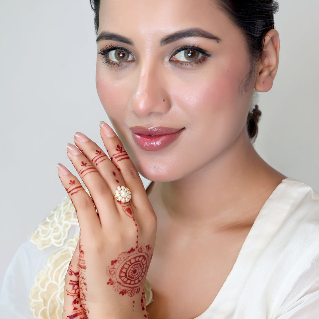 Classic Pearl Kundan Ring