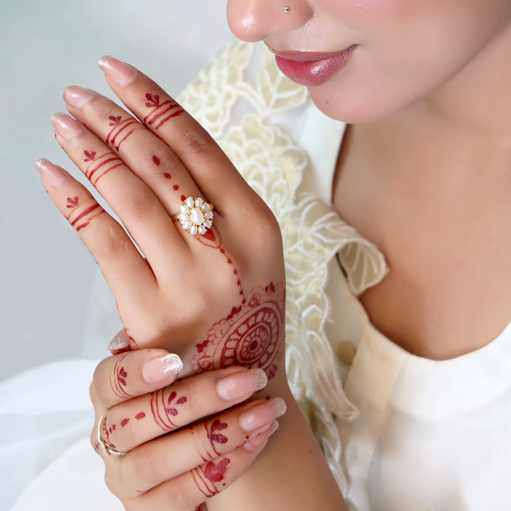 Classic Pearl Kundan Ring