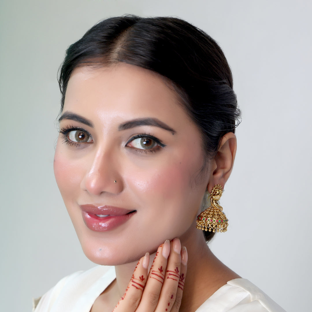 Classic Peacock Jhumka Earrings