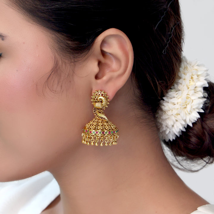 Classic Peacock Jhumka Earrings