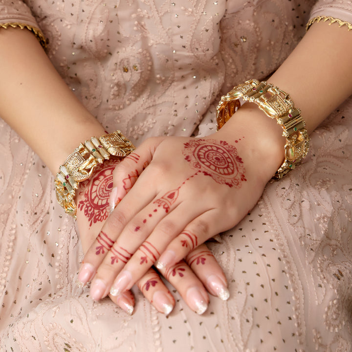 Antique Gold Temple Kada Set