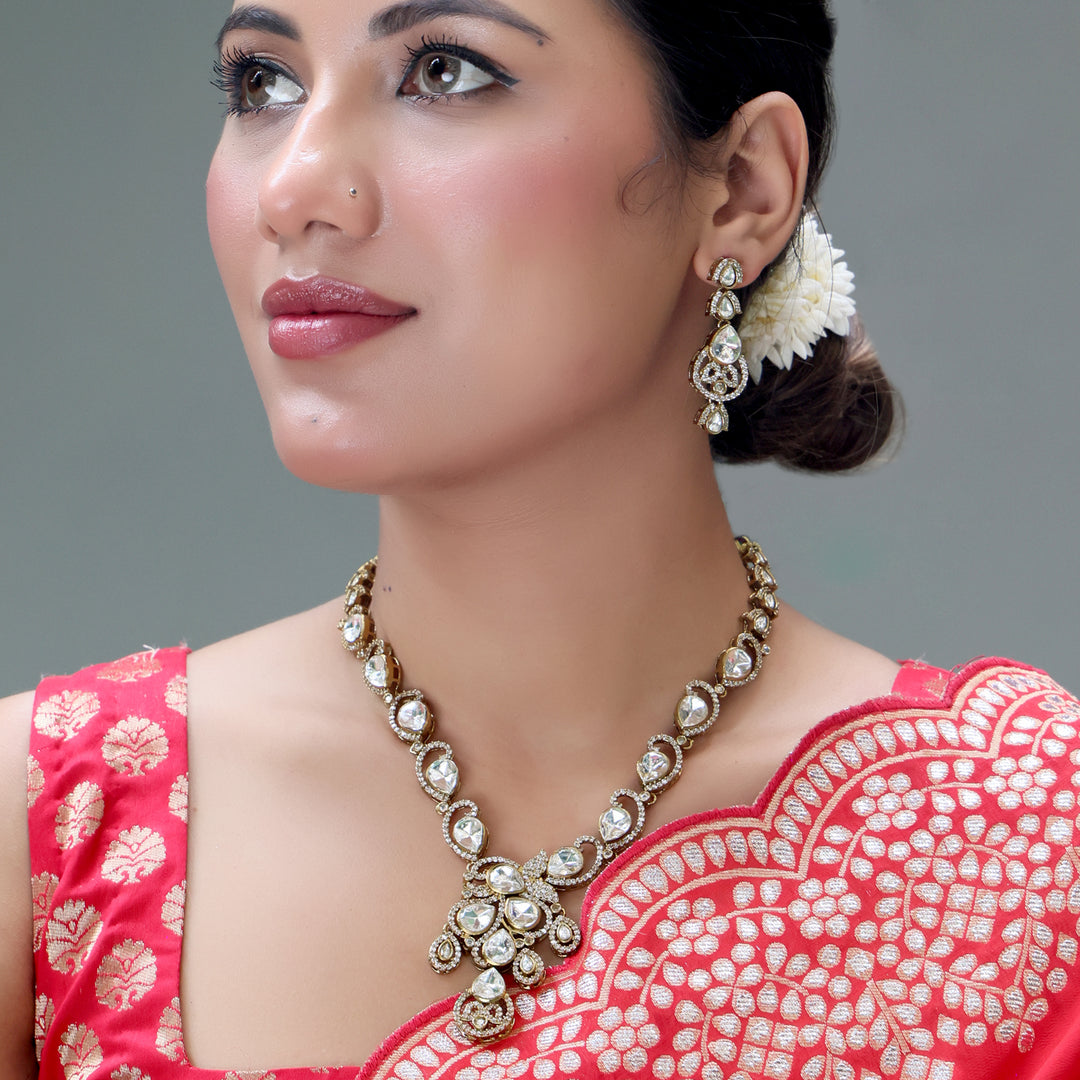 Royal Polki Kundan Long Necklace Set