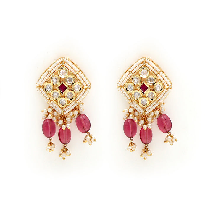 Emerald Kundan Pearl Choker & Earrings Set