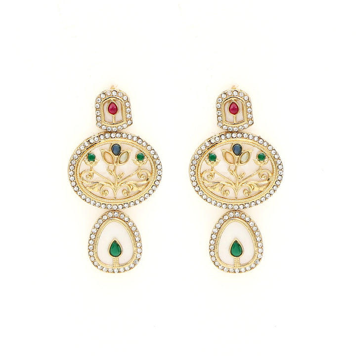 Regal Kundan Meenakari Necklace Set with Multicolor Stones