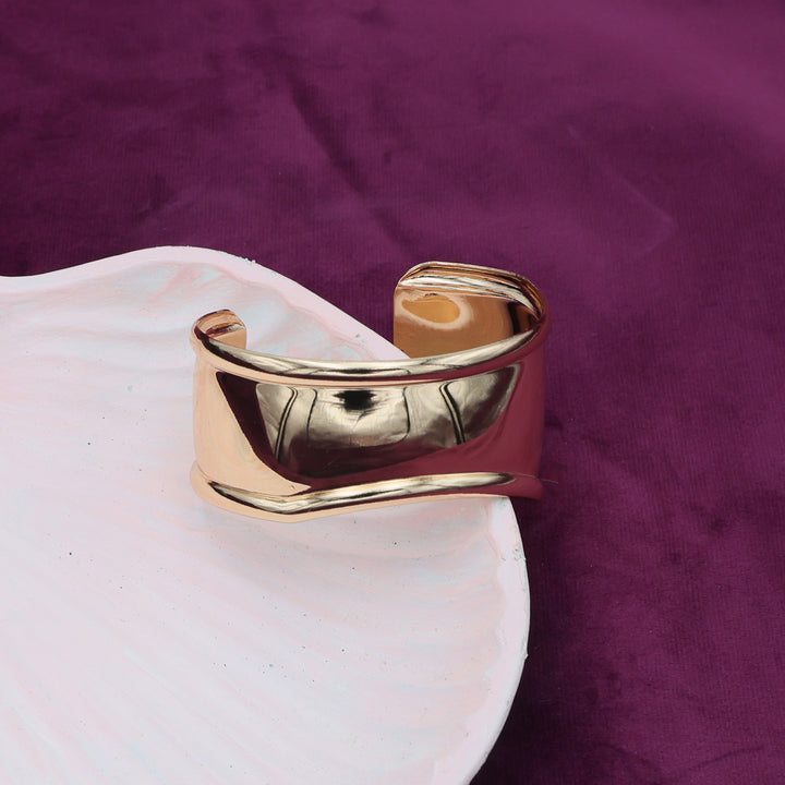 Bold Sculpted Metal Statement Cuff Bracelet