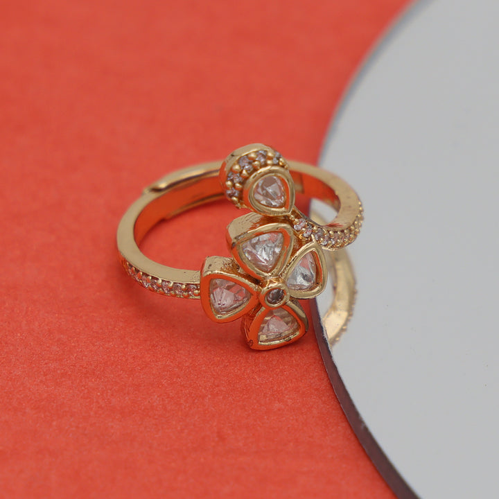 Kundan Floral Adjustable Ring