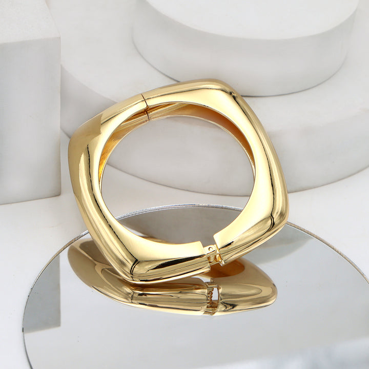 Sleek Gold-Tone Minimalist Cuff Bracelet