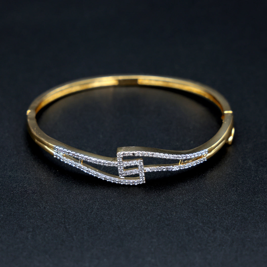 Dual-Tone Cubic Zirconia Link Bracelet