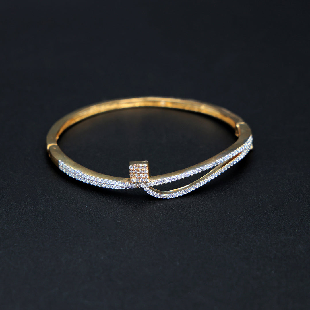 Dual-Tone CZ Adjustable Minimal Bracelet
