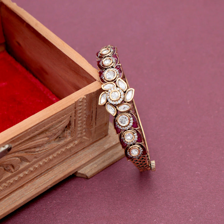 Classic Polki Kundan Floral Bridal Bracelet