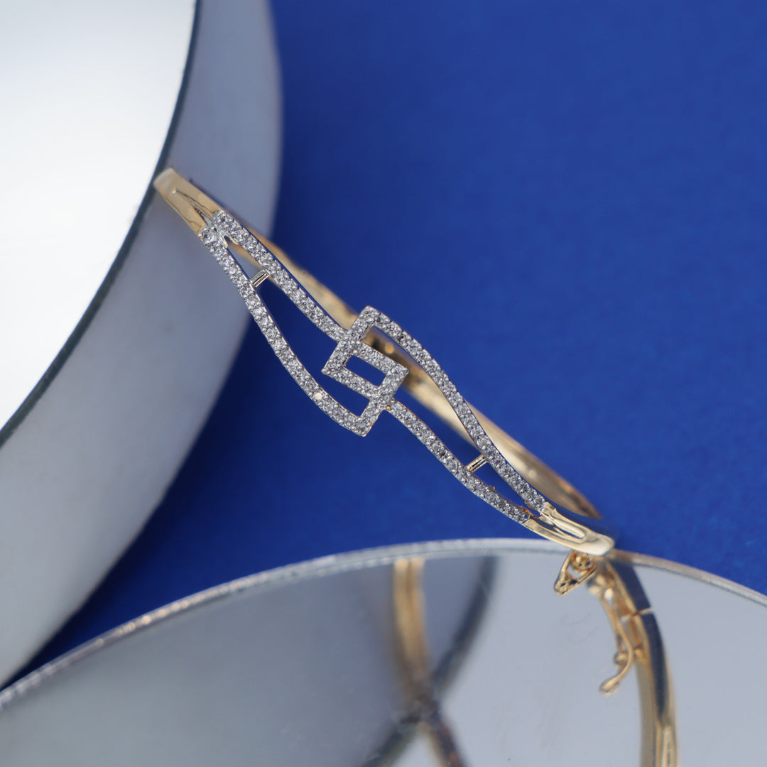 Dual-Tone Cubic Zirconia Link Bracelet