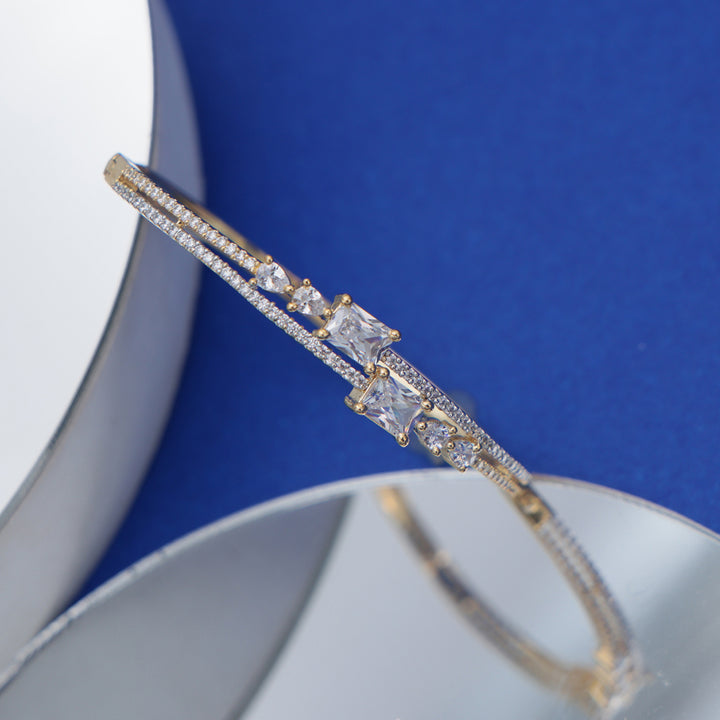 Elegant Princess-Cut CZ Delicate Bracelet