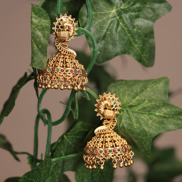 Classic Peacock Jhumka Earrings