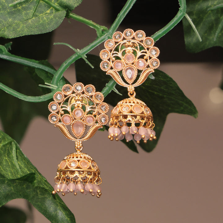 Pastel Pink Kundan Jhumka