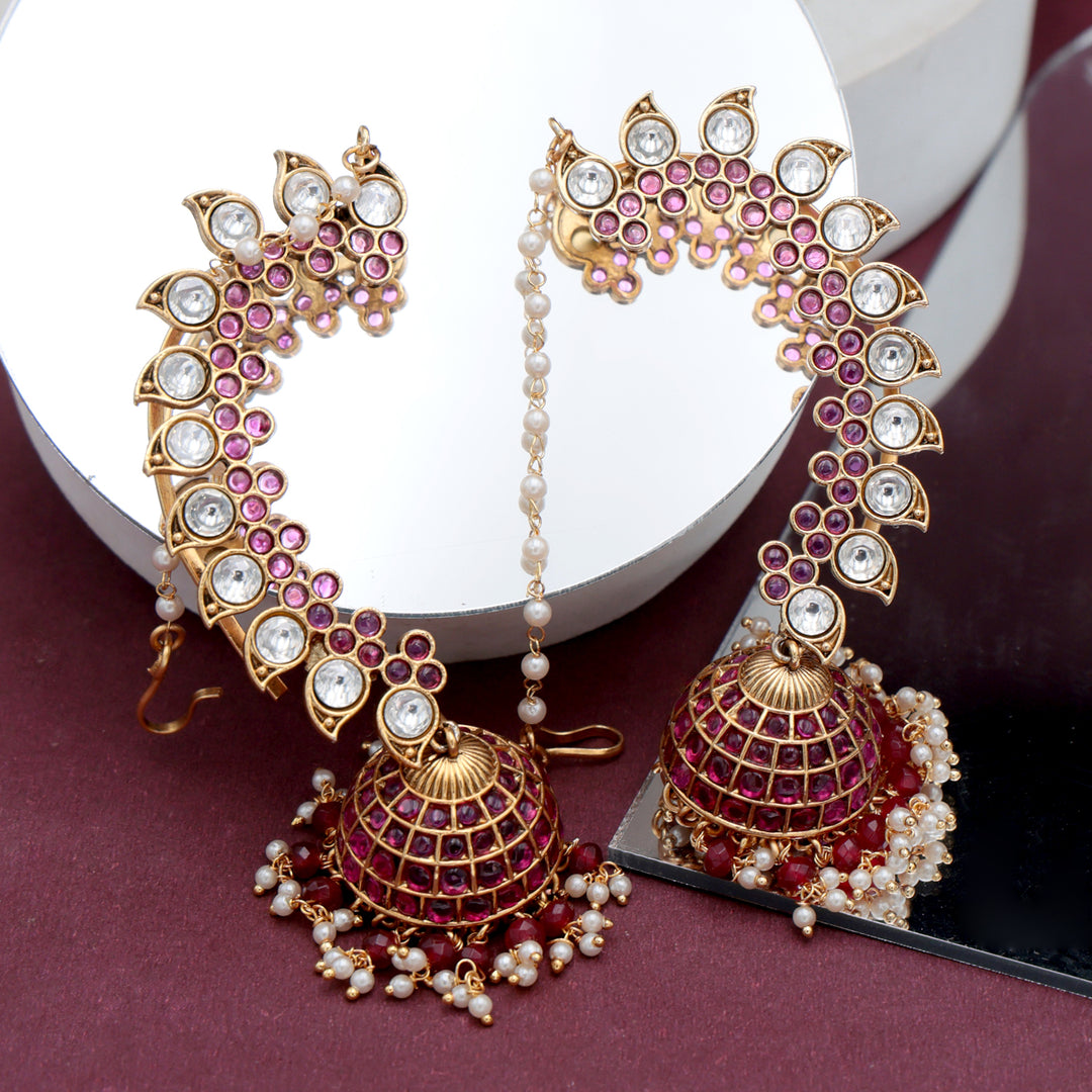 Ruby Jadau Ear Cuff Jhumka
