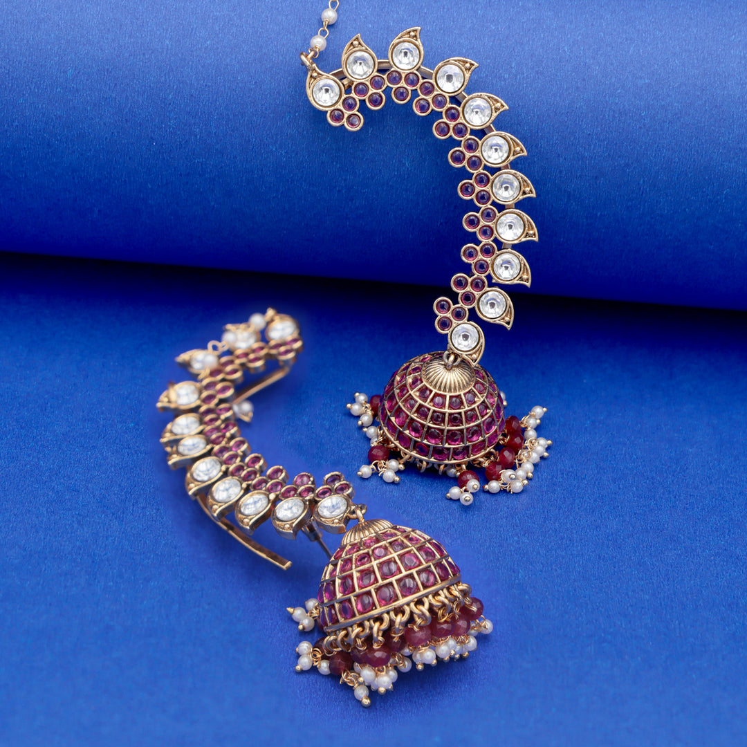 Ruby Jadau Ear Cuff Jhumka
