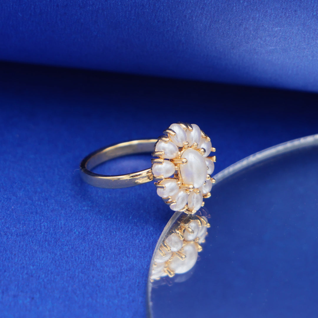 Classic Pearl Kundan Ring