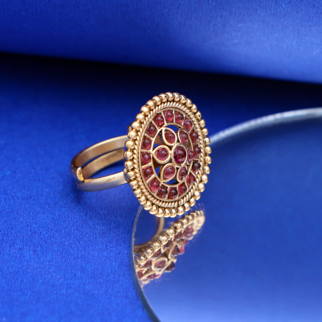 Ruby Radiance Polki Ring