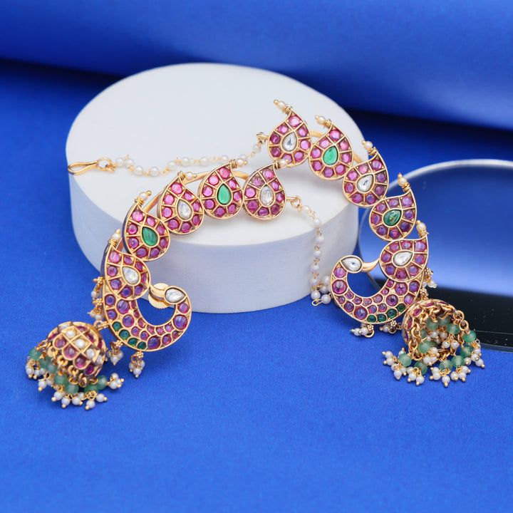 Royal Ruby Polki Ear Cuff Jhumka