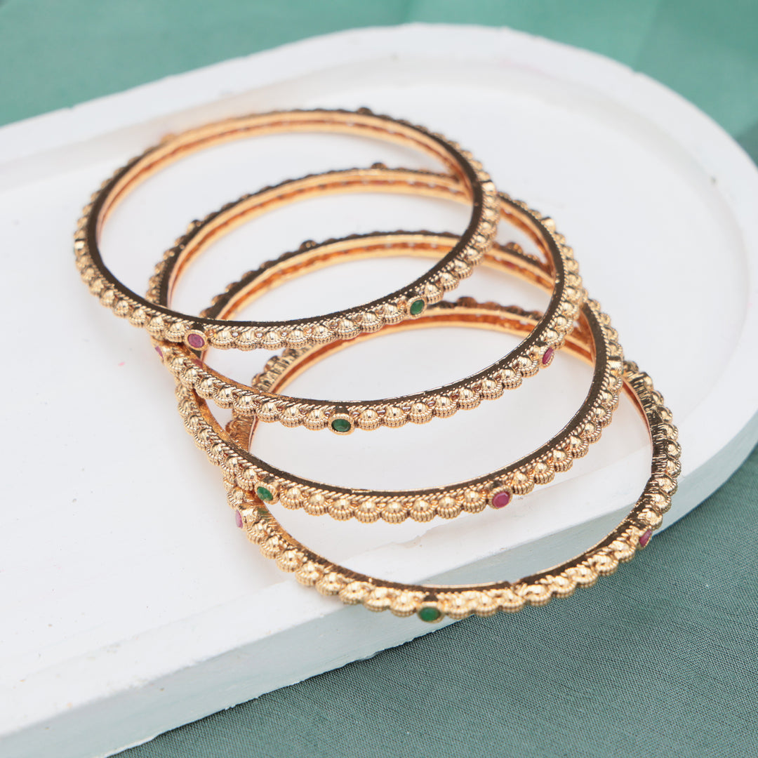 Regal Multistone Traditional Bangle Set