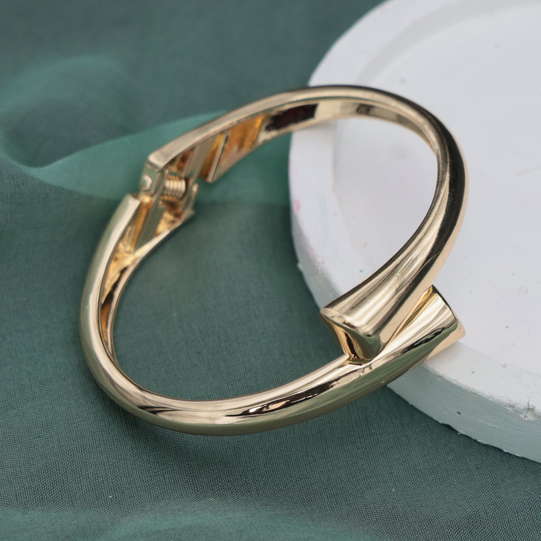 Sculpted Gold Open Cuff Bracelet