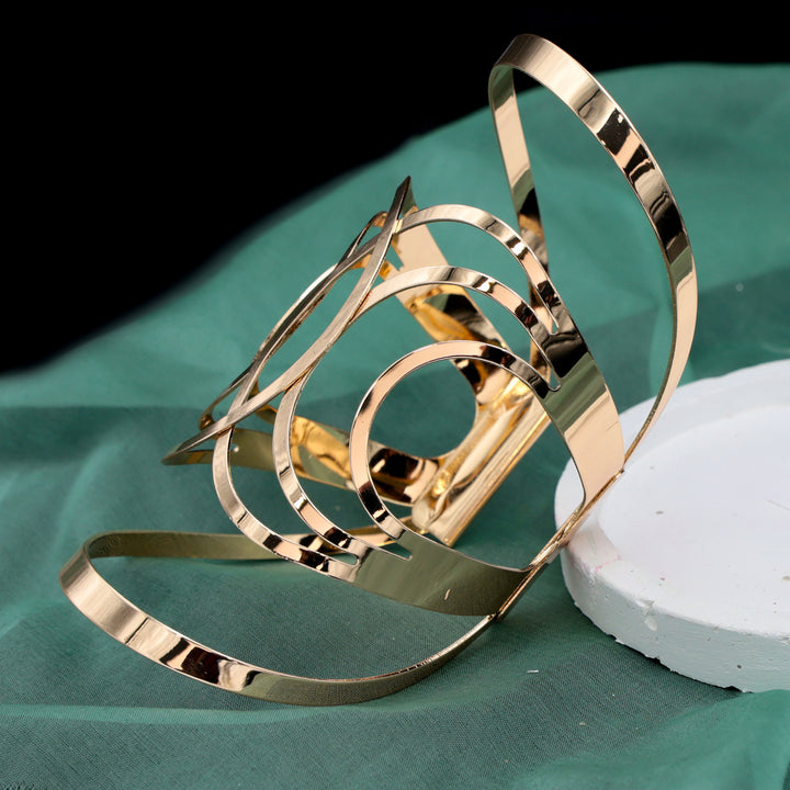 Open Arc Sculpt Gold Cuff