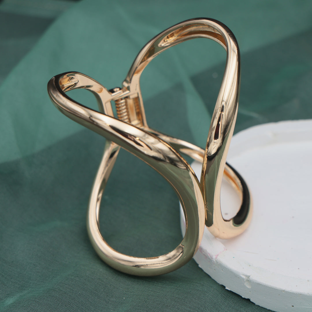 Sculpted Abstract Gold Cuff Bracelet