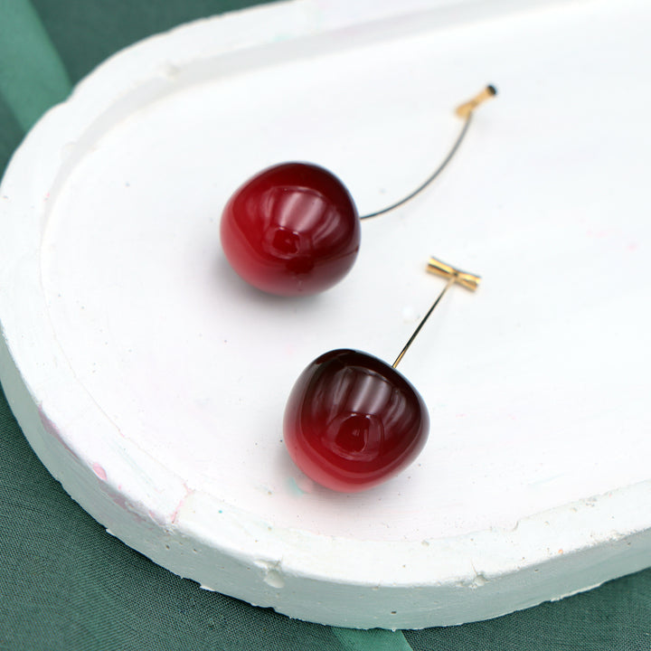 Cherry Drop Statement Earrings
