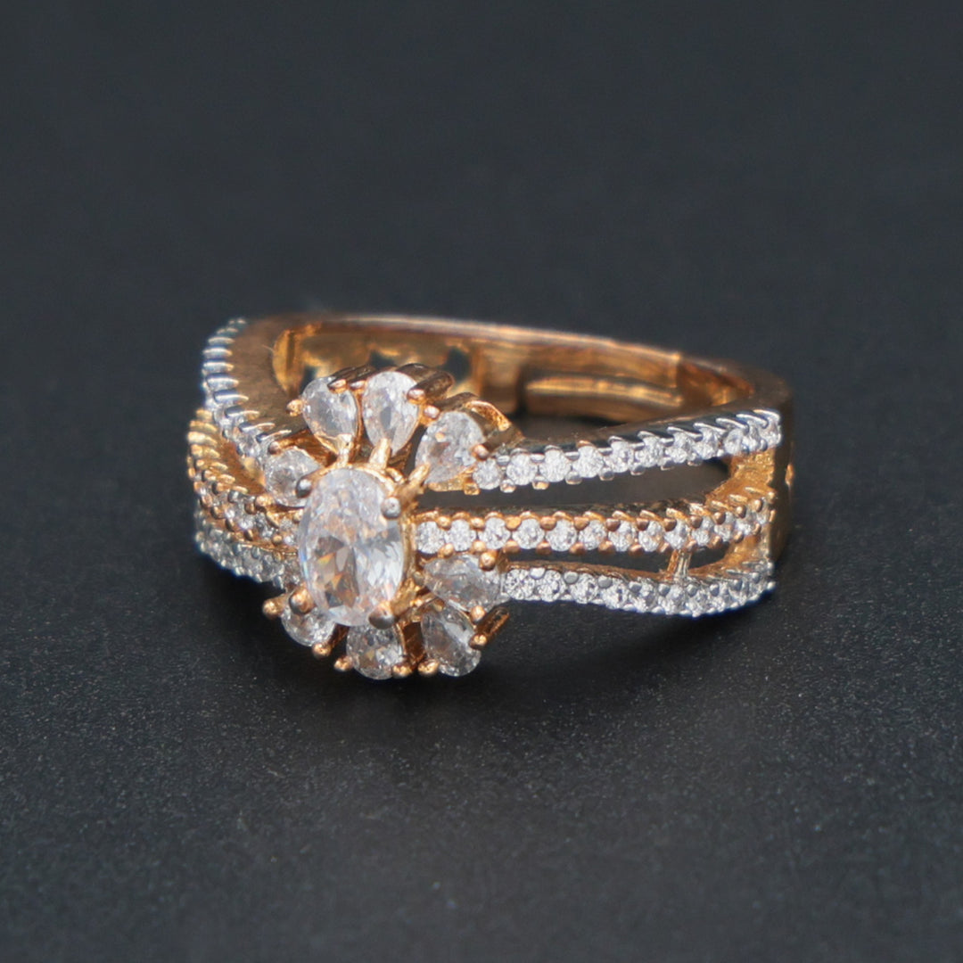 Dual Band Crystal Statement Ring