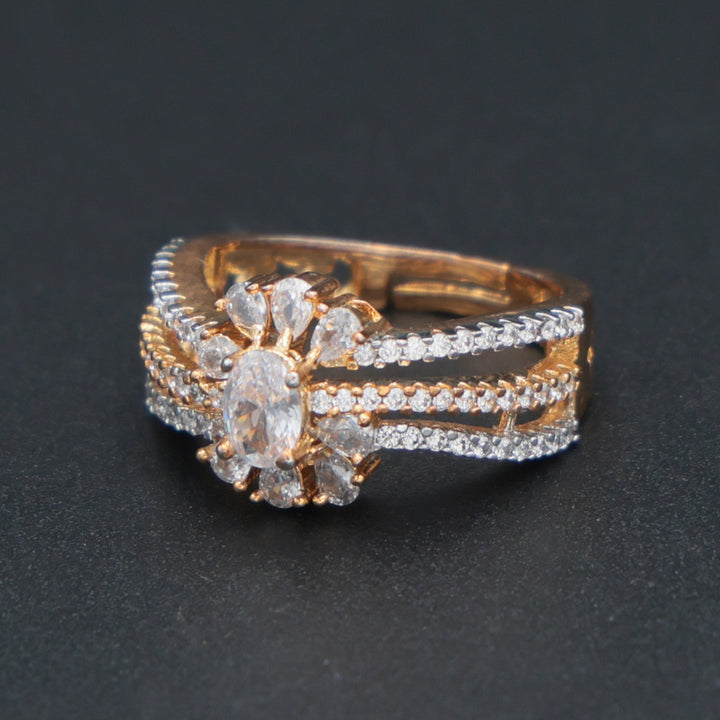Dual Band Crystal Statement Ring