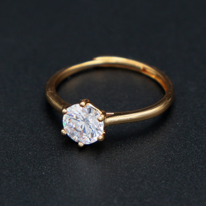 Classic Solitaire Gold-Plated Ring
