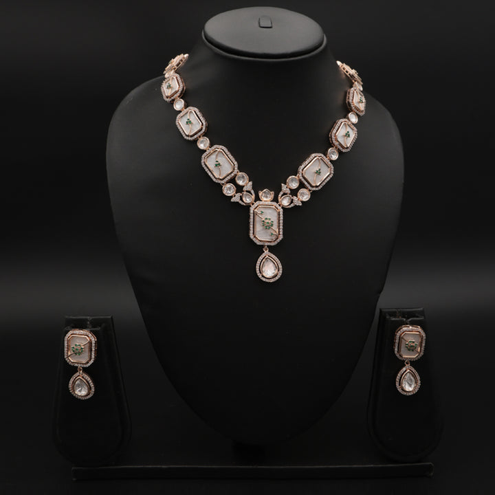 Hand-Painted Polki Enamel Statement Necklace Set