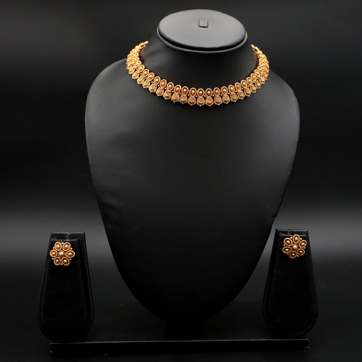 Classic Temple-Inspired Gold Choker Set
