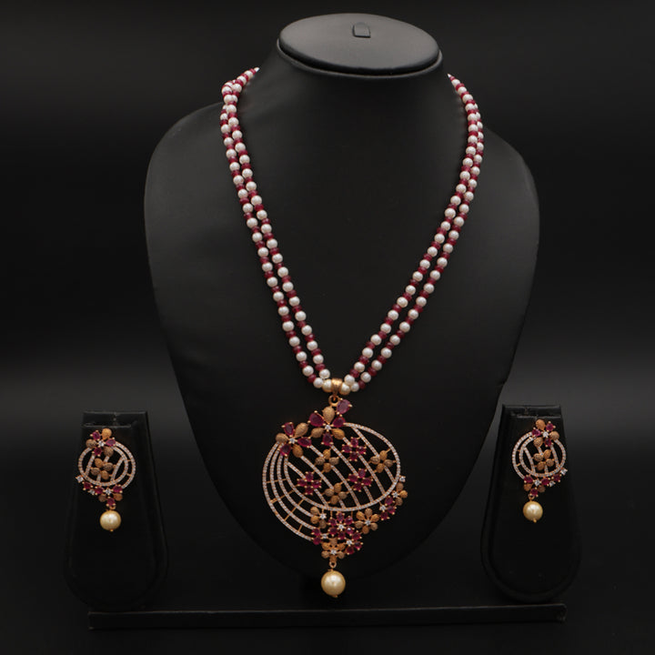 Celestial Pearl Beaded Pendant Necklace Set