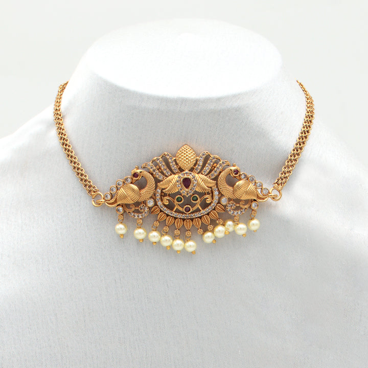 Royal Pearl Drop Temple Choker Set