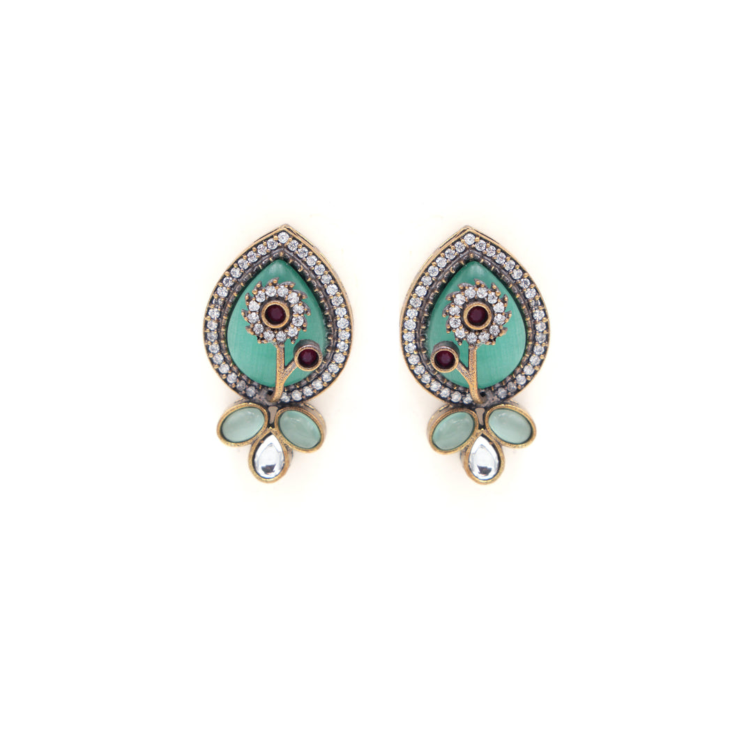 Emerald Peacock Kundan Necklace Set