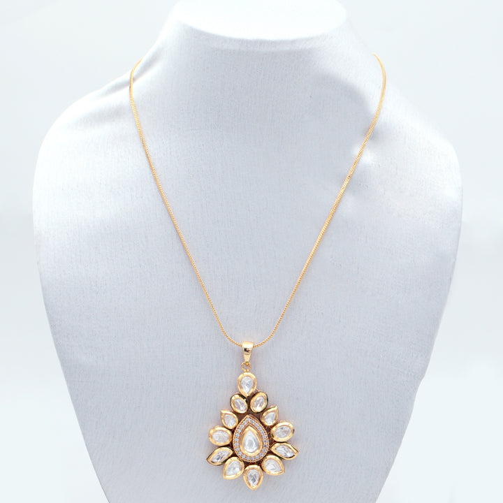 Classic Polki Drop Pendant Necklace Set