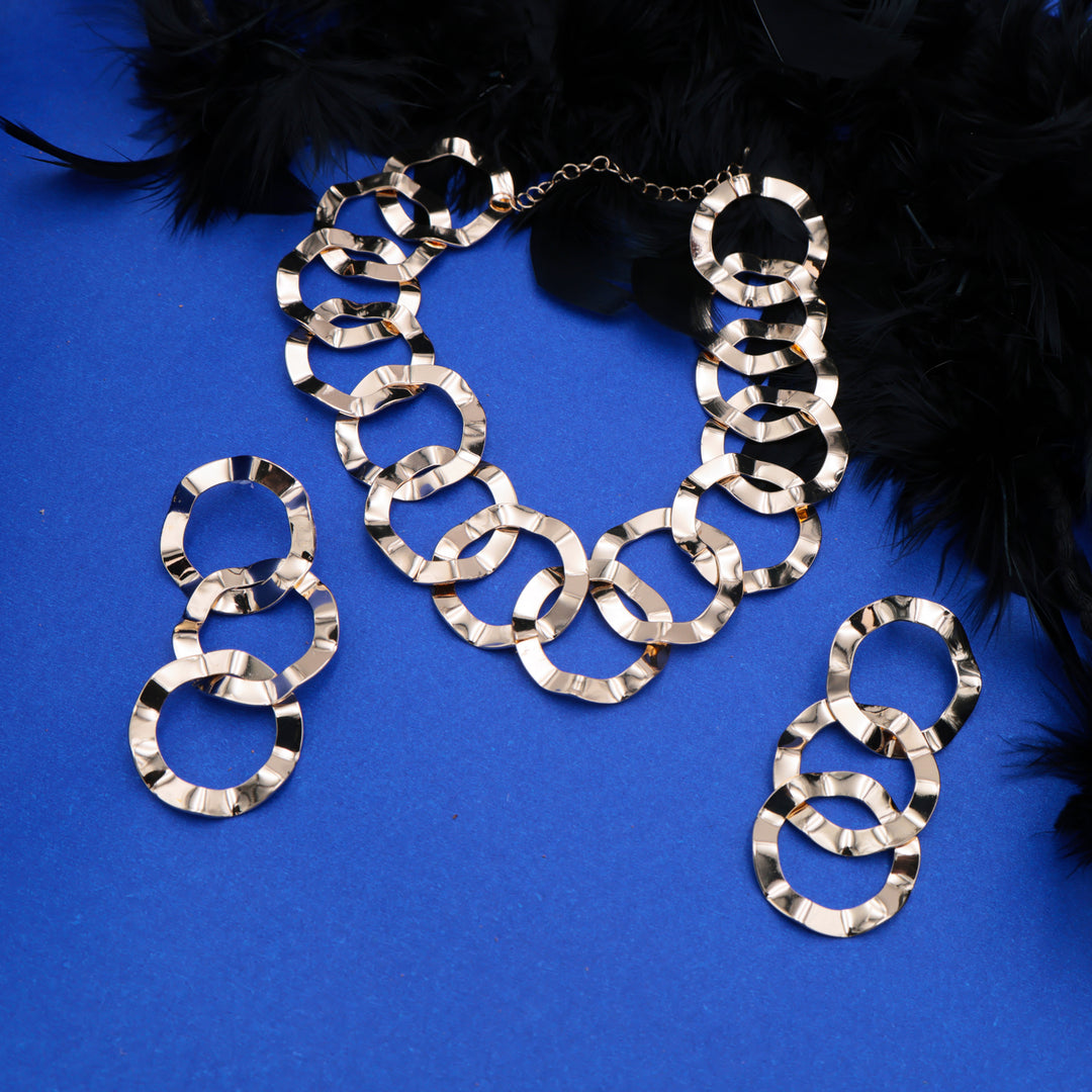 Bold Geometric Chain Link Necklace Set