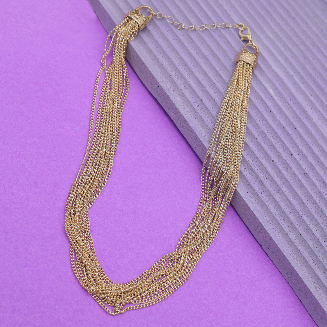 Golden Multi-Strand Mesh Choker