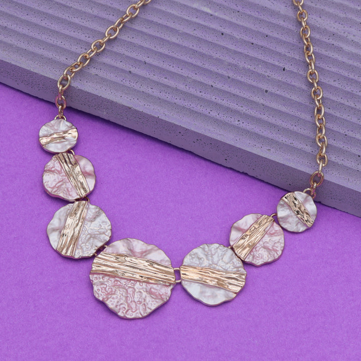 Blush Pink Textured Statement Necklace