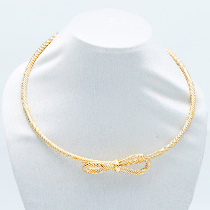 Golden Knot Minimal Choker Necklace
