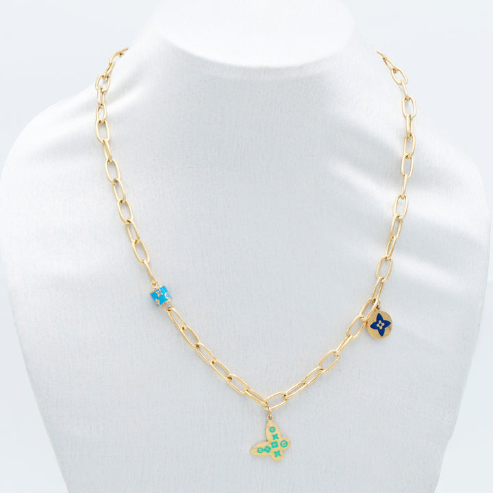 Gold Link Charm Necklace