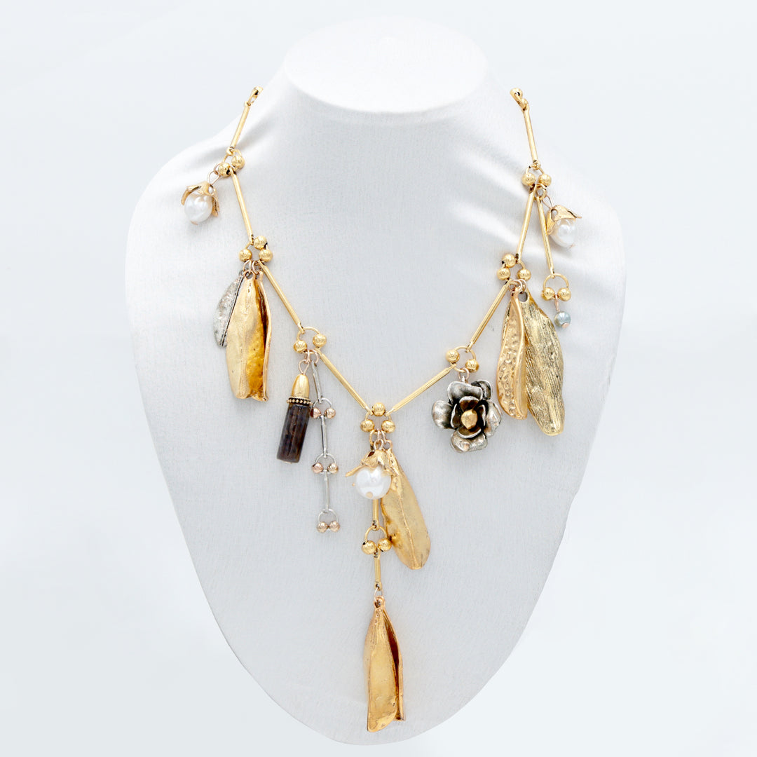 Aurora Charm Layered Gold Necklace