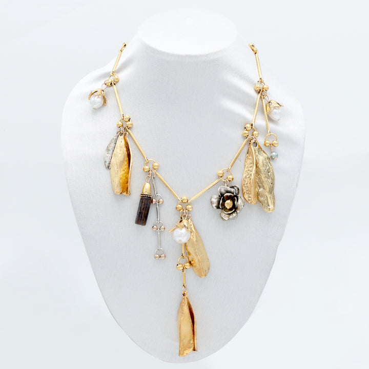 Aurora Charm Layered Gold Necklace