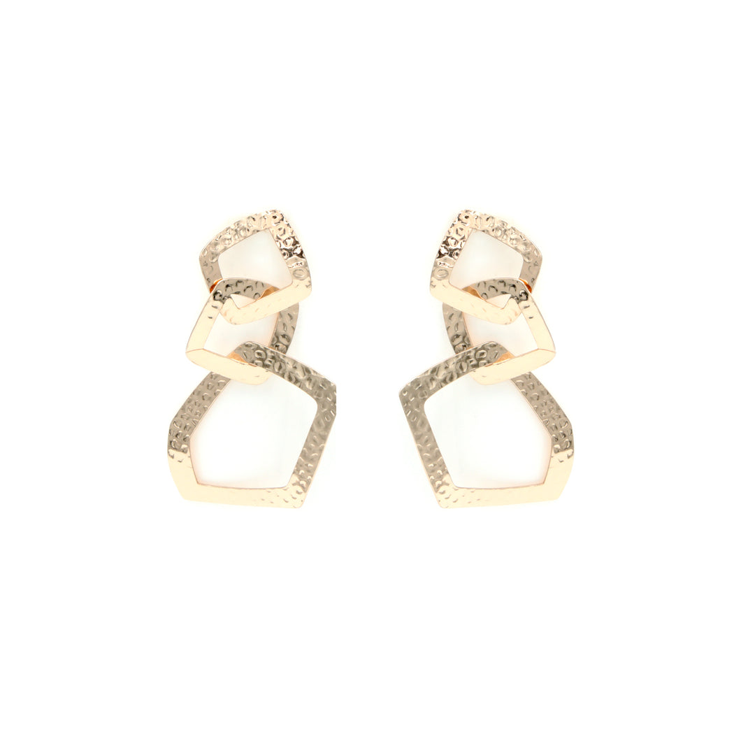 Sculpted Metallic Link Statement Necklace Set