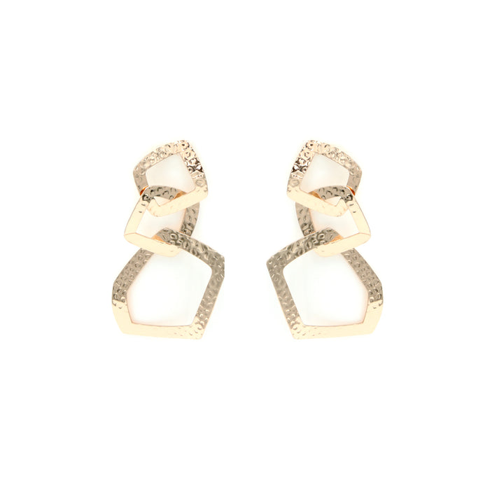 Sculpted Metallic Link Statement Necklace Set