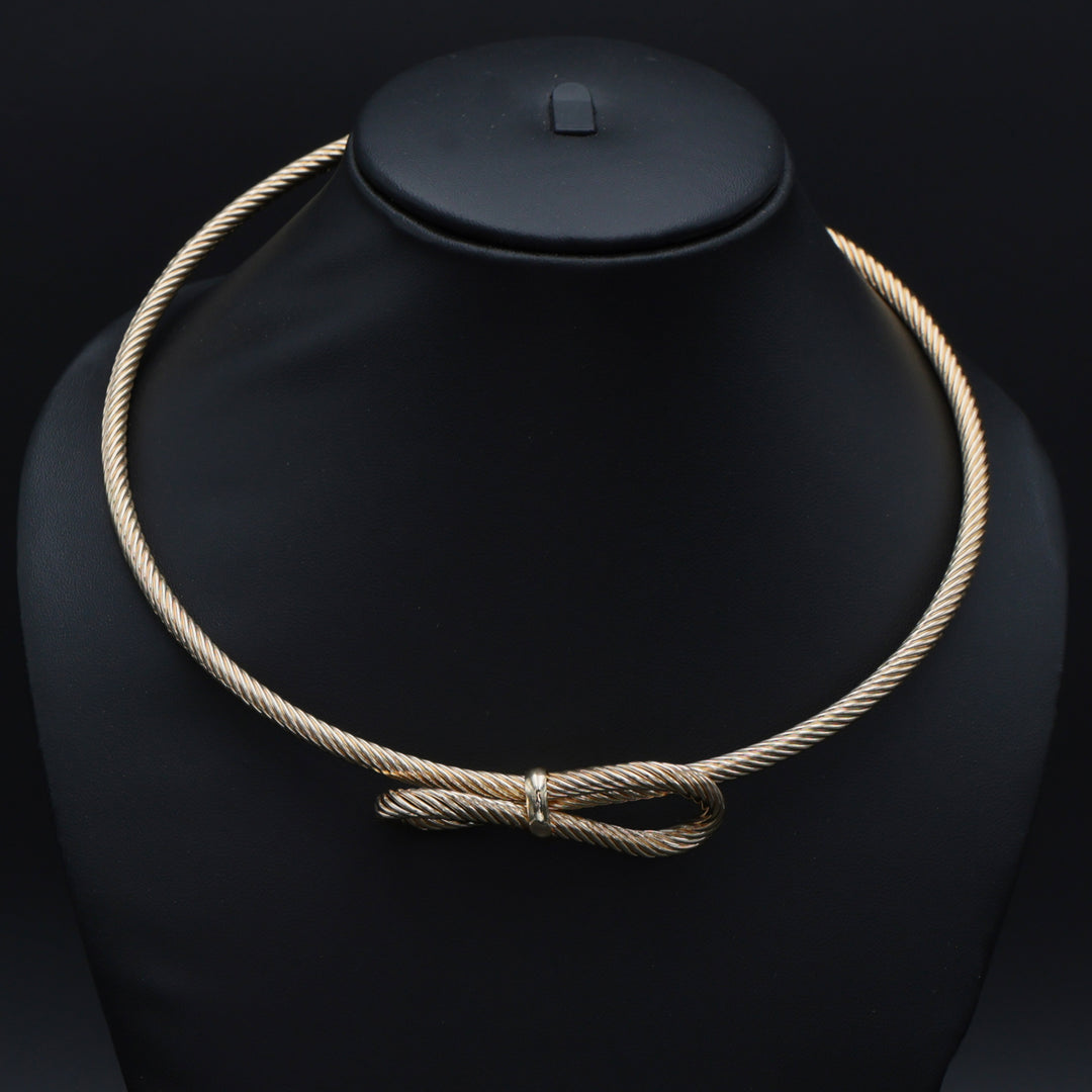 Golden Knot Minimal Choker Necklace