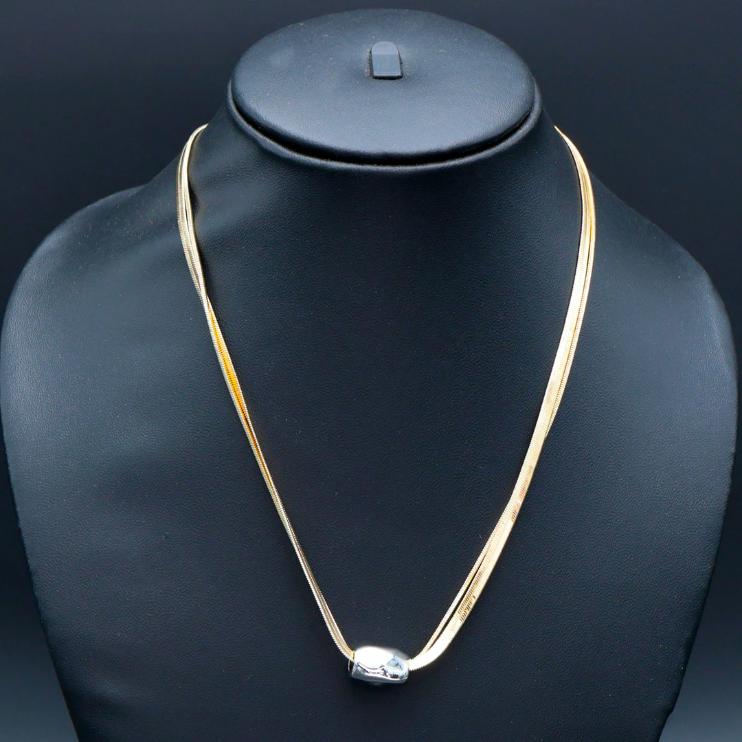 Dual Strand Metal Bead Necklace